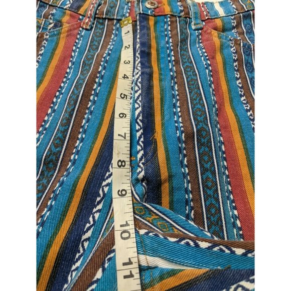 Vintage High Waist Shorts Pattern Action West Women's Size 8 Striped - Picture 4 of 6